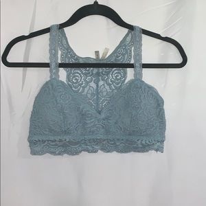Mint color lace bralette